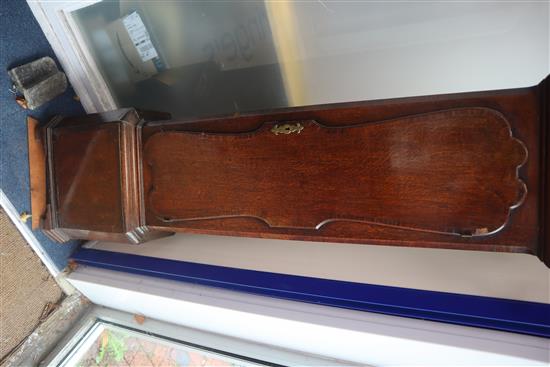 Thomas Waller, Preston. A late 18th century oak and mahogany crossbanded eight day longcase clock, H.230cm